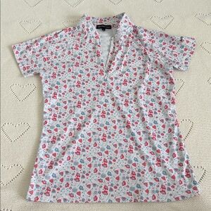 Swannies GolfNow Gopher Floral Polo with Zipper Small